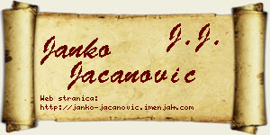 Janko Jacanović vizit kartica